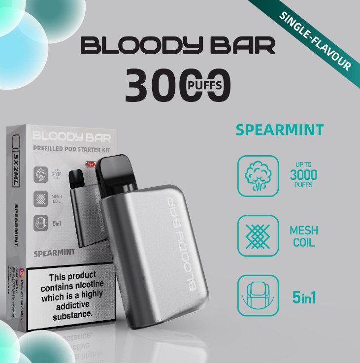 5 in 1 Bloody Mary 3000 Puffs Prefilled Pod Starter Kit - Vape Villa