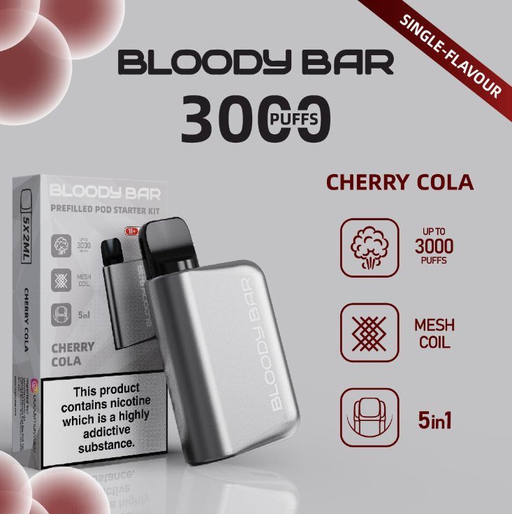 5 in 1 Bloody Mary 3000 Puffs Prefilled Pod Starter Kit - Vape Villa