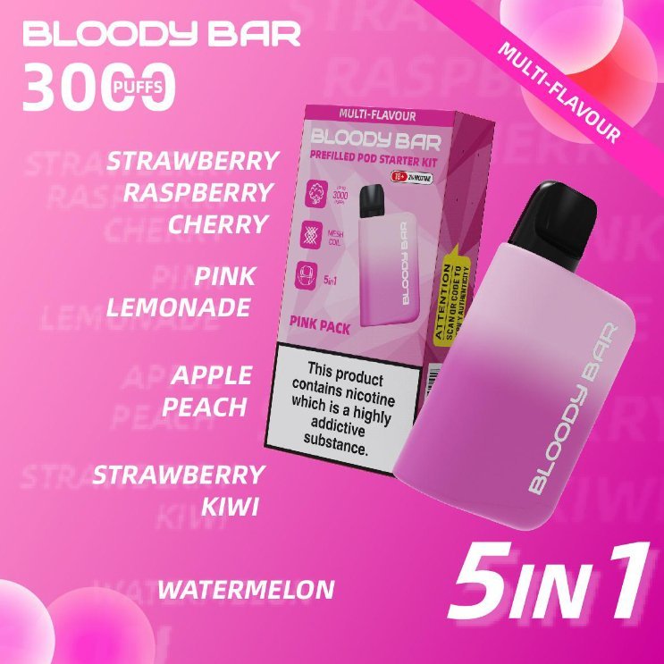 5 in 1 Bloody Mary 3000 Puffs Prefilled Pod Starter Kit - Vape Villa