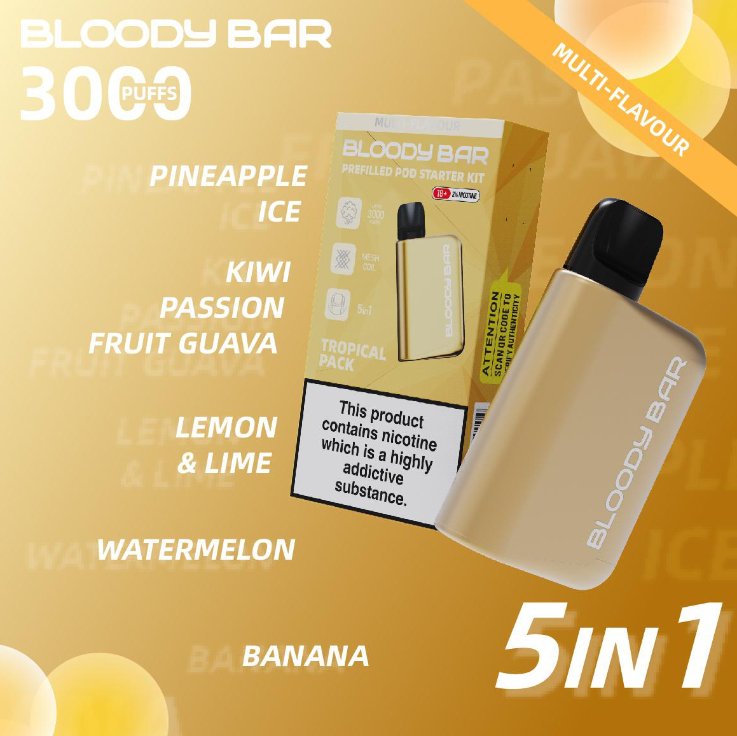 5 in 1 Bloody Mary 3000 Puffs Prefilled Pod Starter Kit - Vape Villa