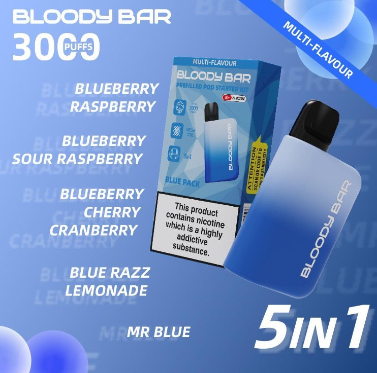 5 in 1 Bloody Mary 3000 Puffs Prefilled Pod Starter Kit - Vape Villa