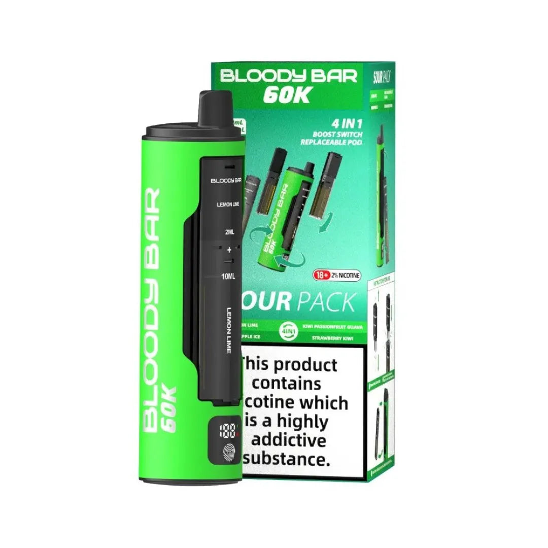 Bloody Bar 60K Puffs Long-Lasting 4-in-1 Prefilled Pod Kit