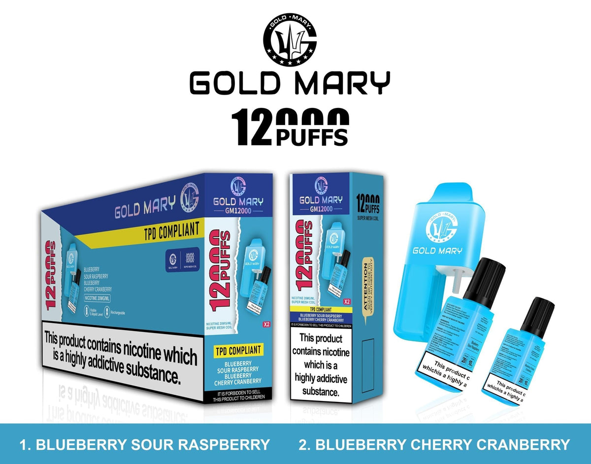 Gold Mary 12000 Puffs Disposable Vape Box of 5 - Vape Villa