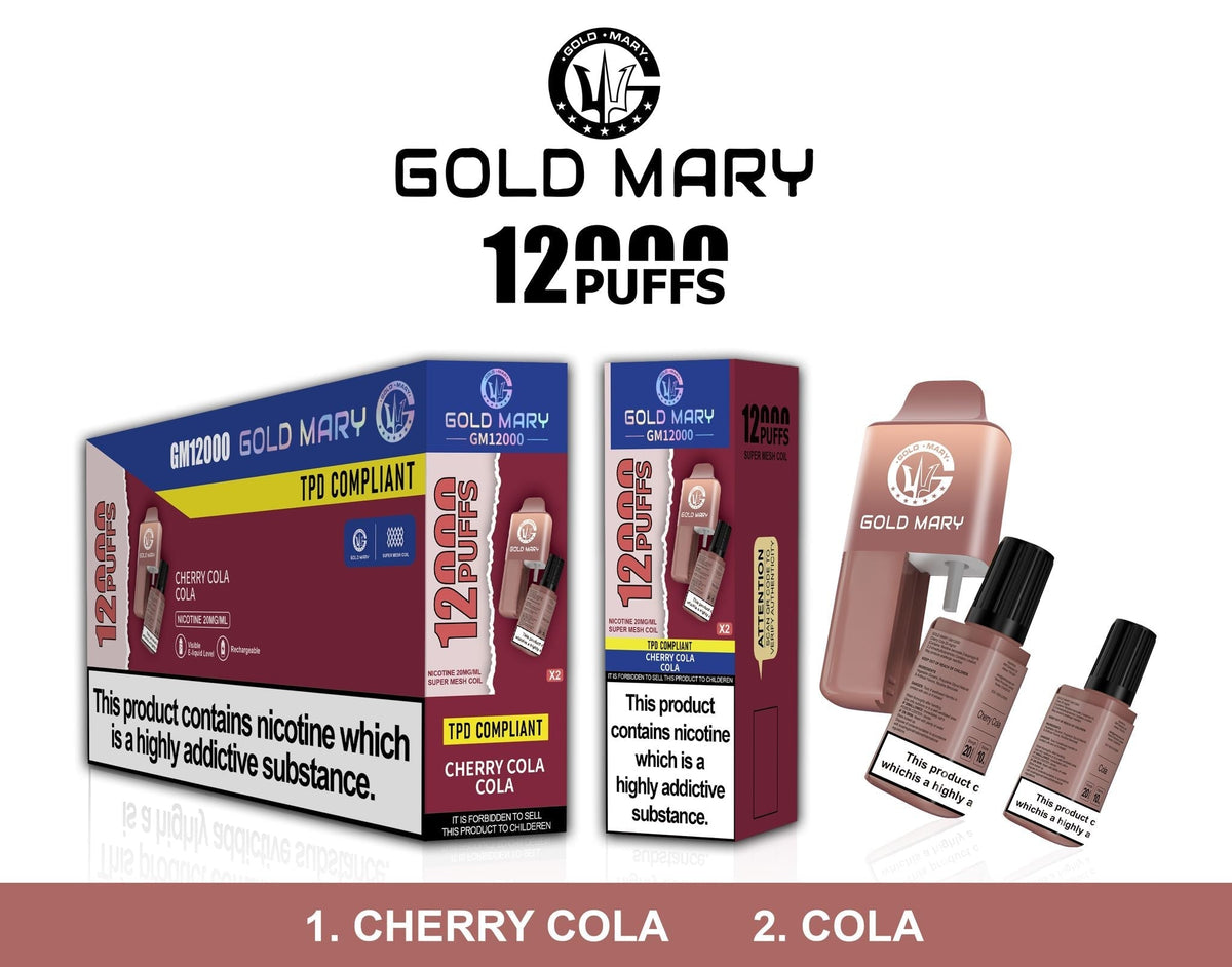 Gold Mary 12000 Puffs Disposable Vape Box of 5 - Vape Villa