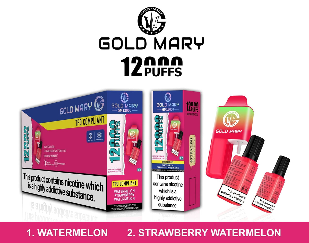 Gold Mary 12000 Puffs Disposable Vape Box of 5 - Vape Villa