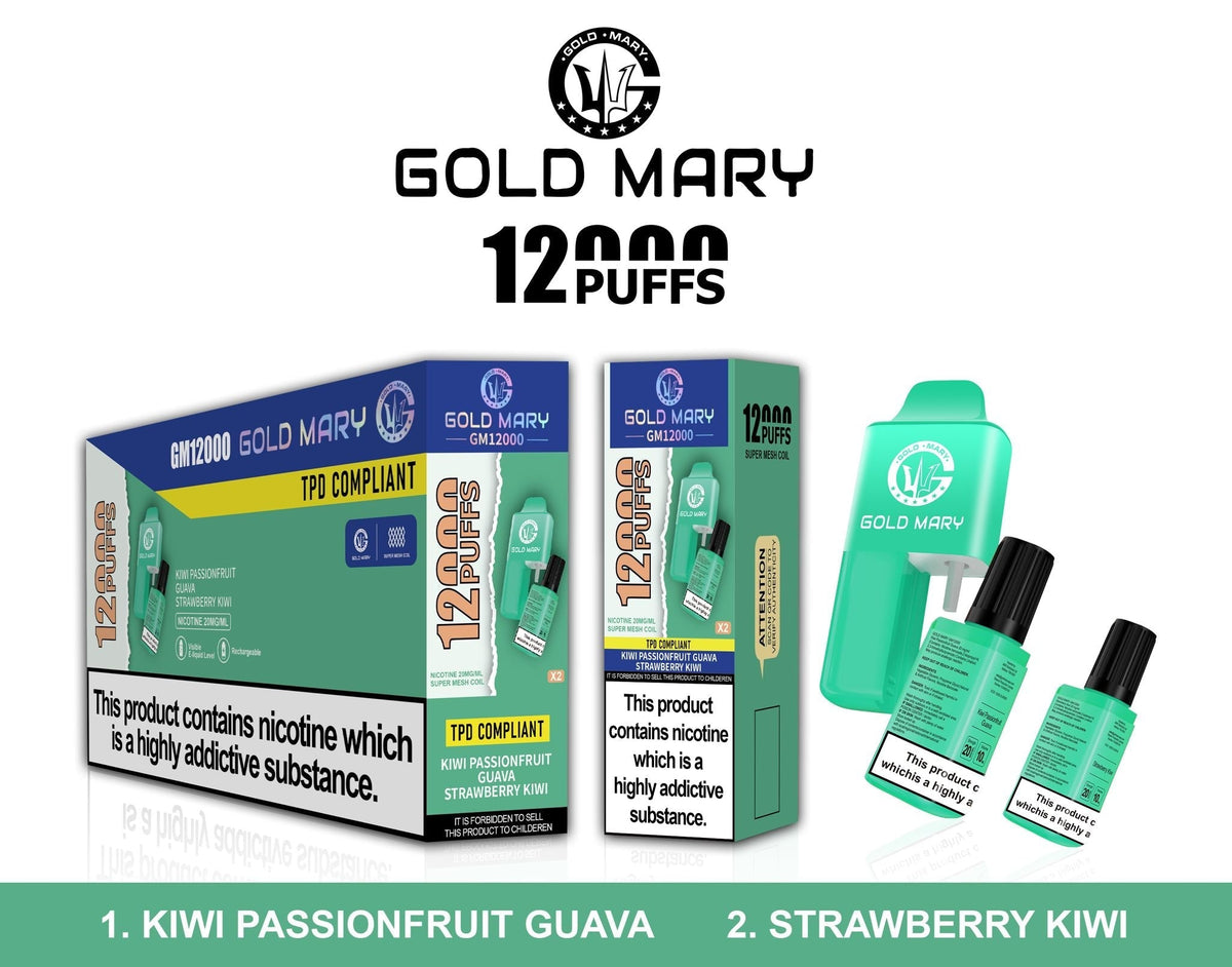 Gold Mary 12000 Puffs Disposable Vape Box of 5 - Vape Villa