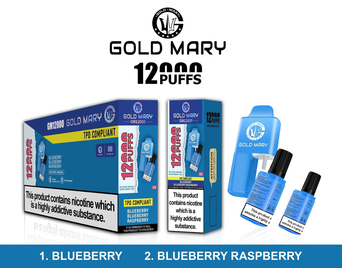 Gold Mary 12000 Puffs Disposable Vape Box of 5 - Vape Villa