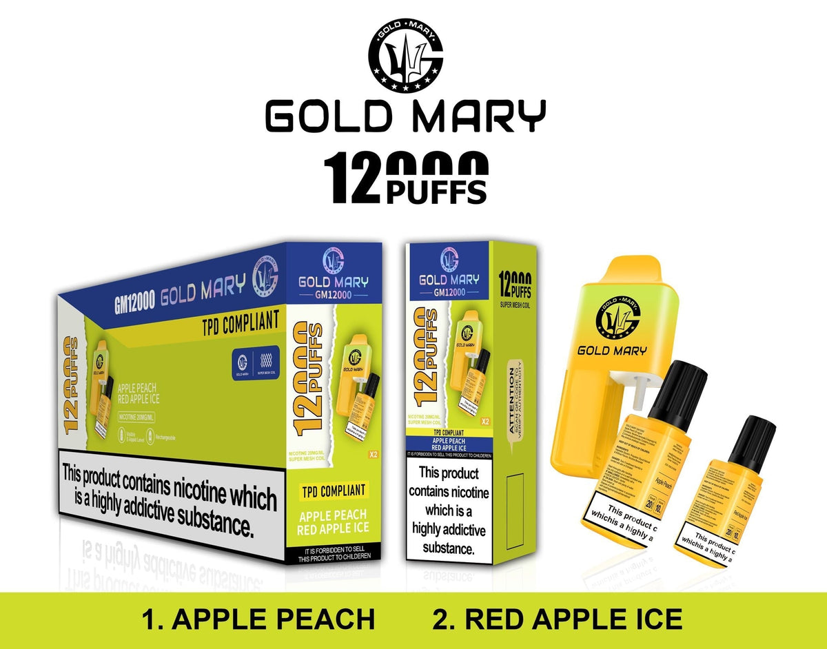 Gold Mary 12000 Puffs Disposable Vape Box of 5 - Vape Villa