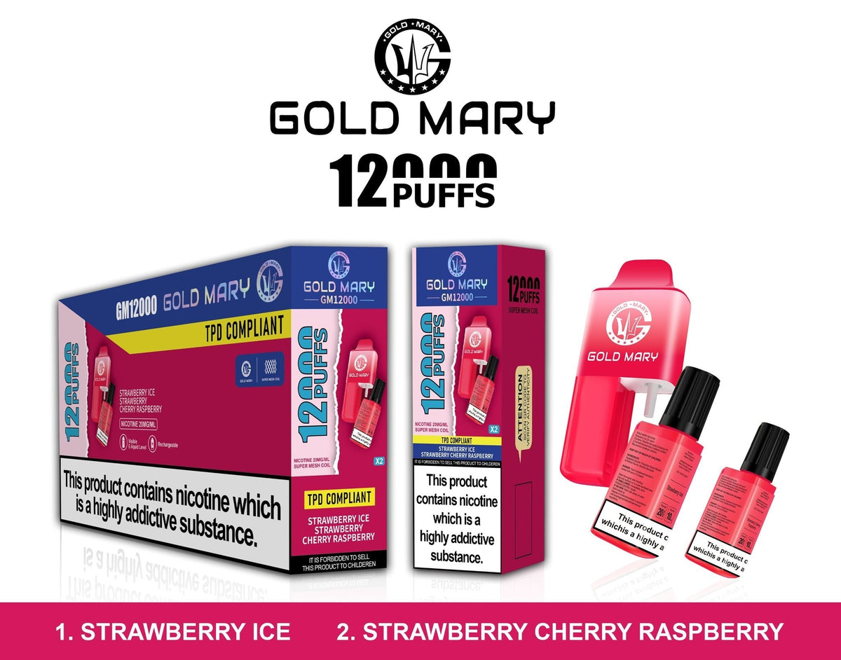 Gold Mary 12000 Puffs Disposable Vape Box of 5 - Vape Villa