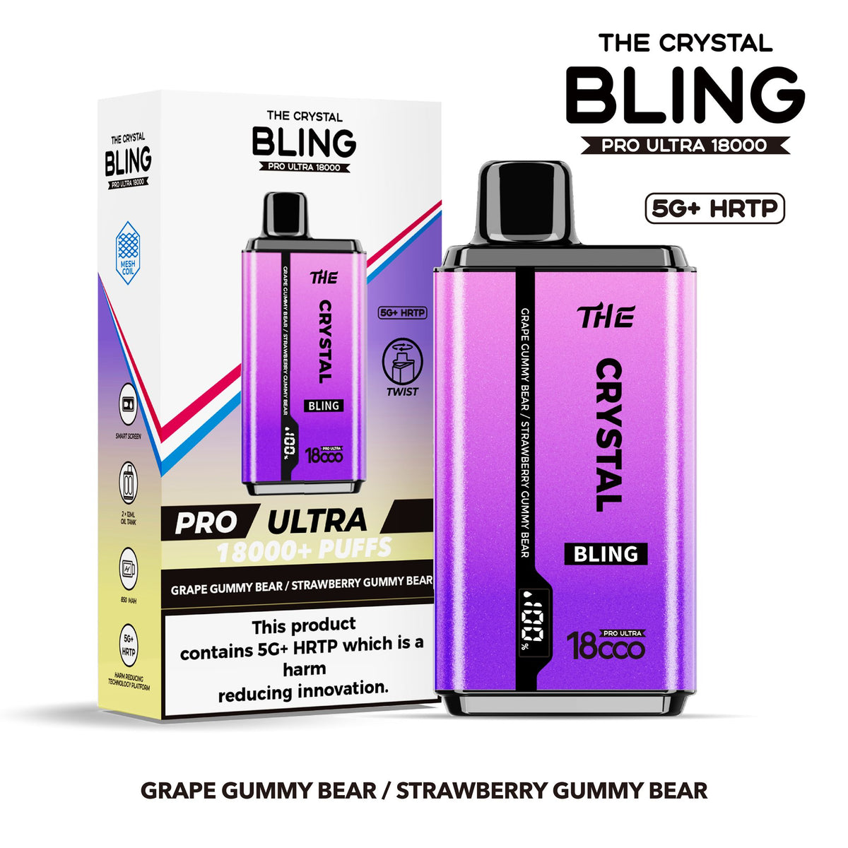 The Crystal Bling Pro Ultra 18000 Disposable Vape The Crystal Bling