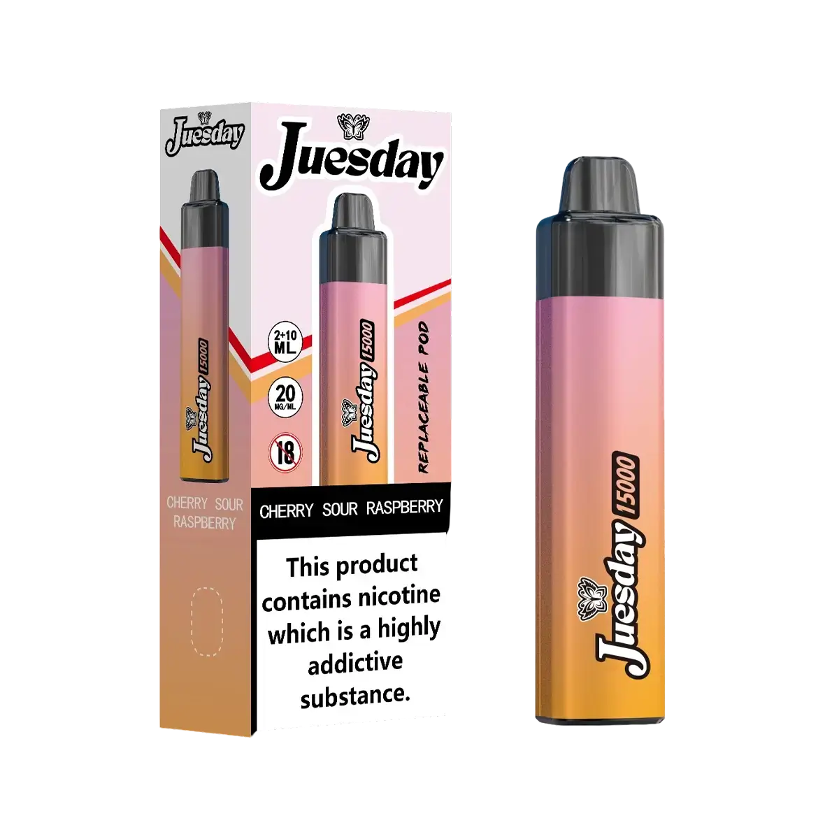 Juesday 15000 Puffs Prefilled Vape Kit with Replaceable Pods and Rechargeable Battery