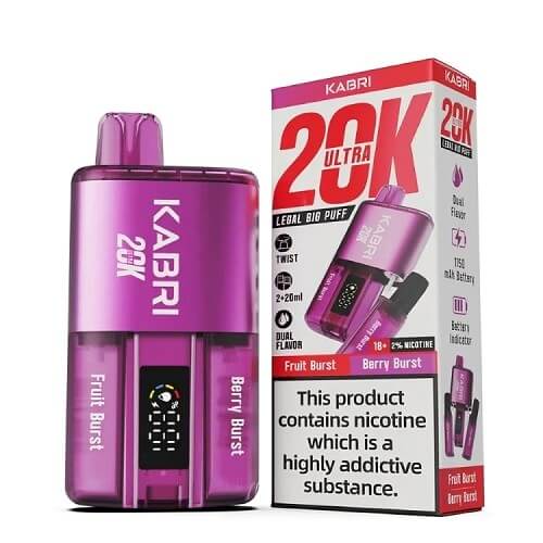 Kabri 20000 Ultra Bar 2 in 1 Disposable Vape Device 20MG - Box of 5 - Vape Villa
