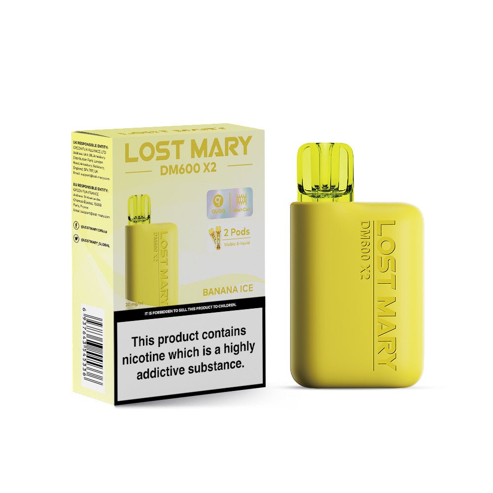 Lost Mary DM600 X2 1200‑Puff Disposable Vape Pod – 10 Flavours Box