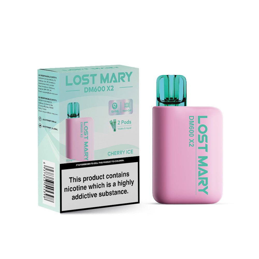 Lost Mary DM600 X2 1200‑Puff Disposable Vape Pod – 10 Flavours Box