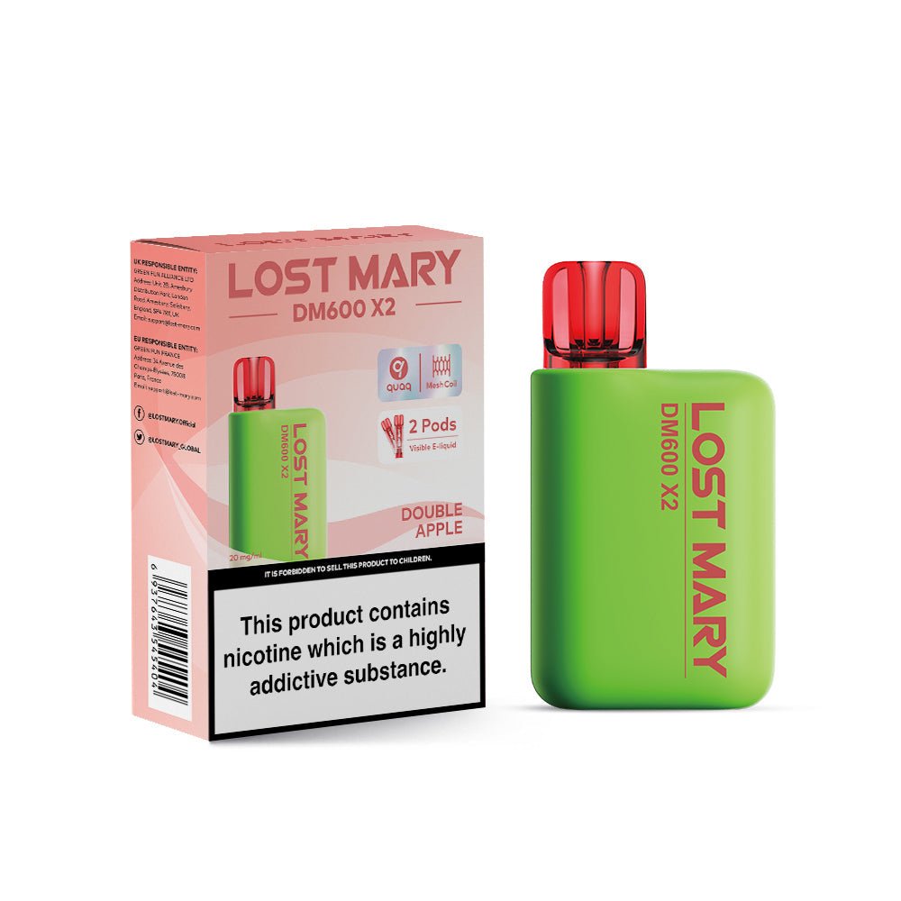 Lost Mary DM600 X2 1200‑Puff Disposable Vape Pod – 10 Flavours Box