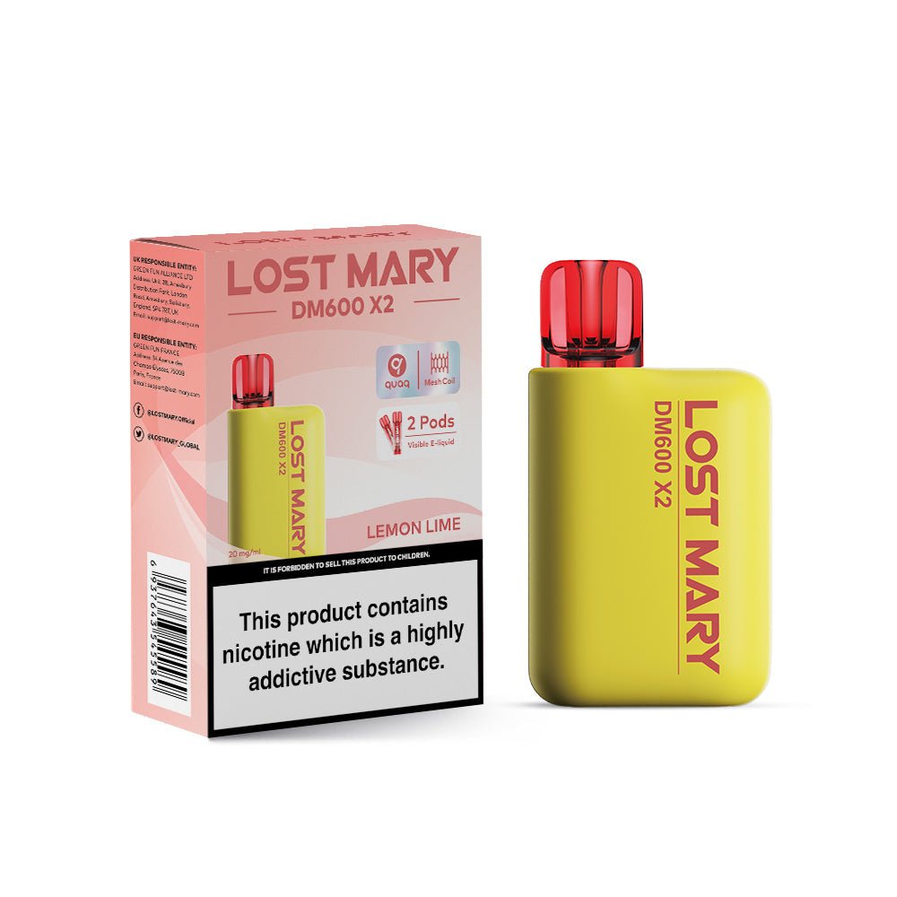 Lost Mary DM600 X2 1200‑Puff Disposable Vape Pod – 10 Flavours Box