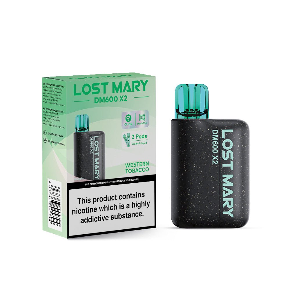 Lost Mary DM600 X2 1200‑Puff Disposable Vape Pod – 10 Flavours Box