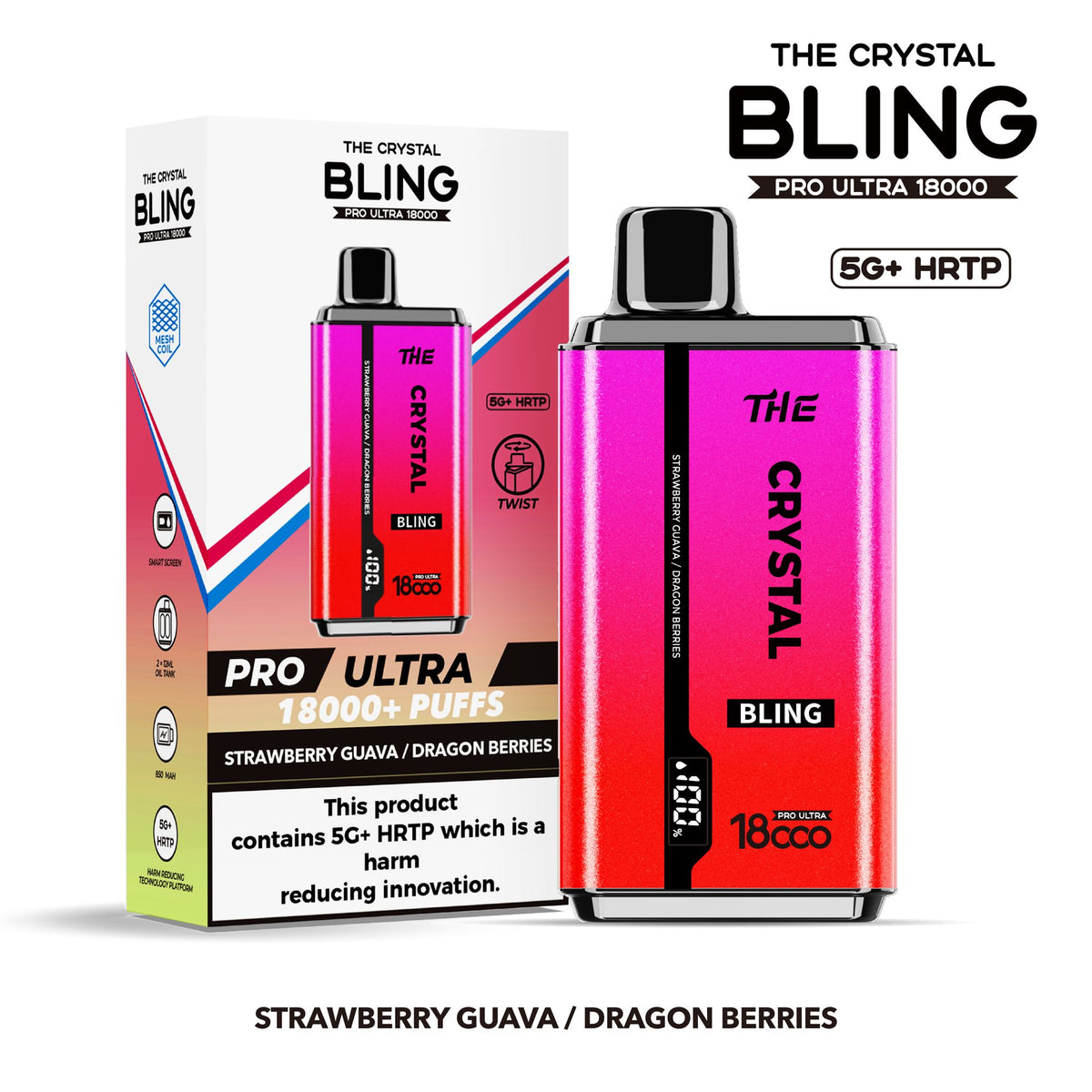 The Crystal Bling Pro Ultra 18000 Disposable Vape The Crystal Bling