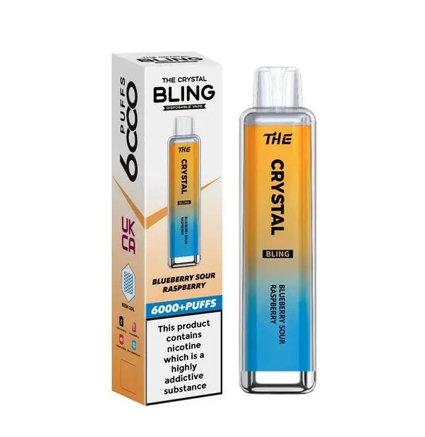 The Crystal Bling 6000 Disposable Vape featuring a glittery finish and high-capacity performance for up to 6000 flavorful puffs.