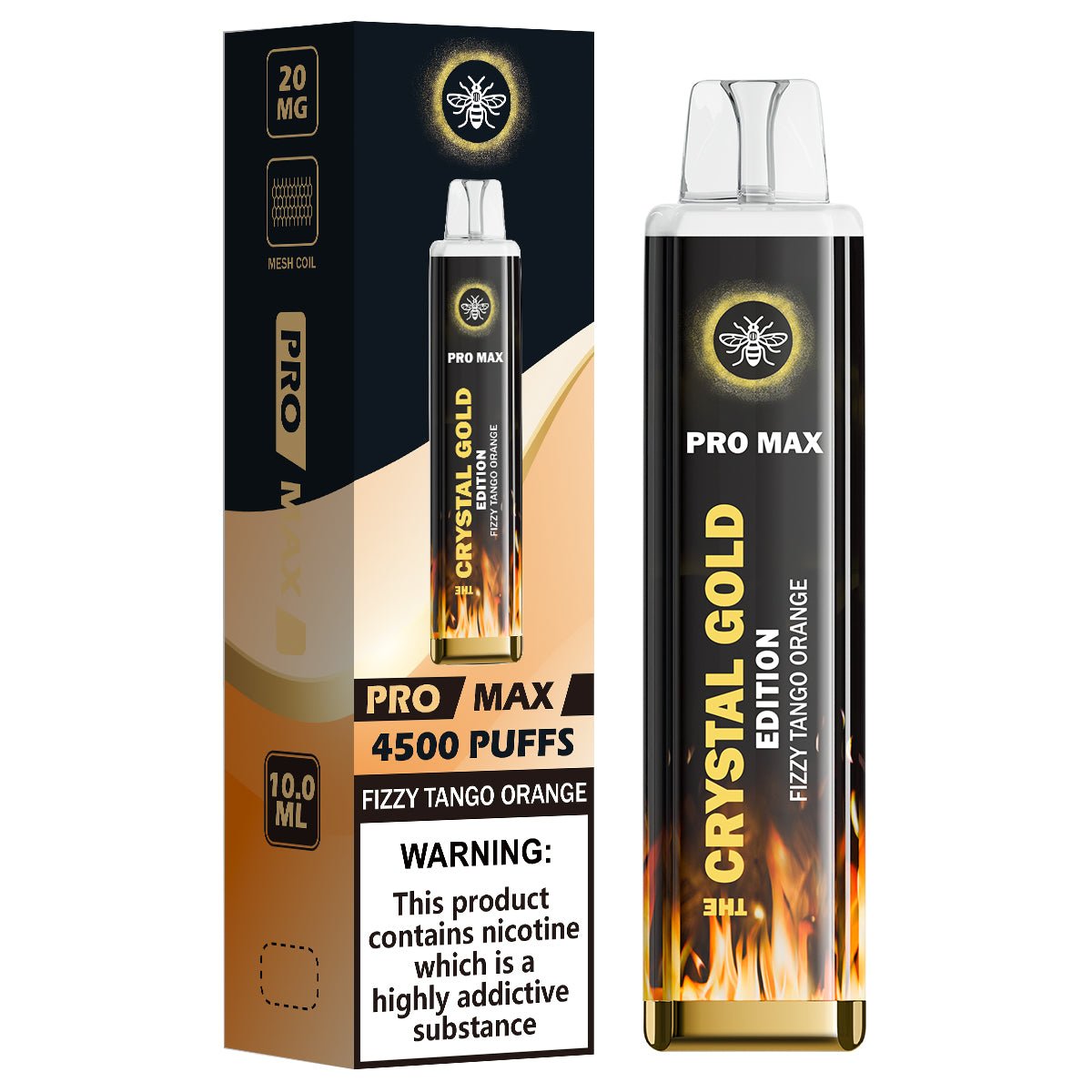 The Crystal Pro Max Gold Edition 4500 Puffs Disposable Vape Box of 10 - Vape Villa