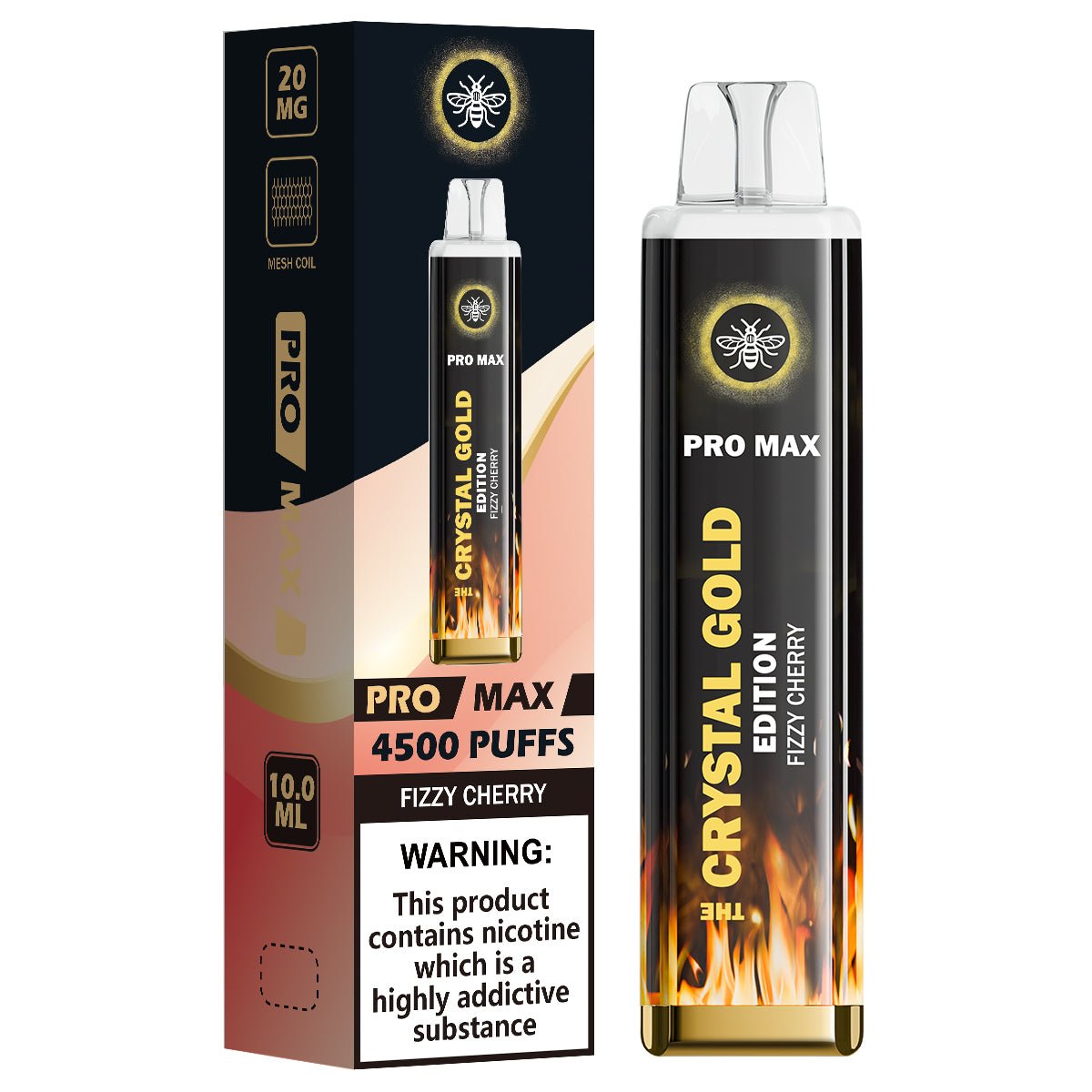 The Crystal Pro Max Gold Edition 4500 Puffs Disposable Vape Box of 10 - Vape Villa