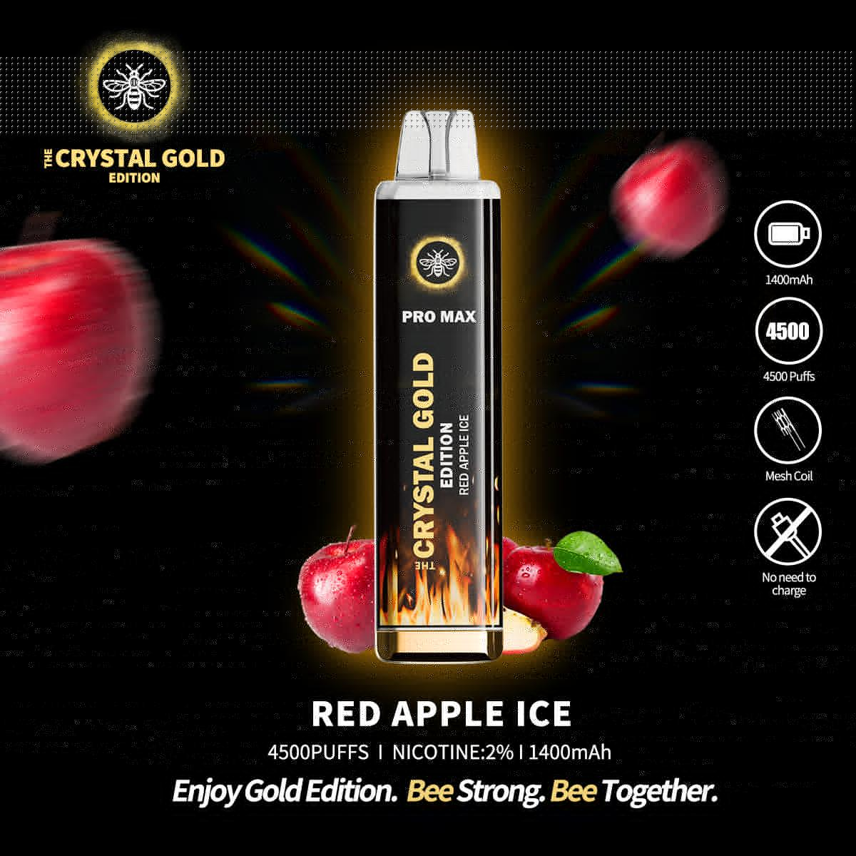 The Crystal Pro Max Gold Edition 4500 Puffs Disposable Vape Device - Vape Villa