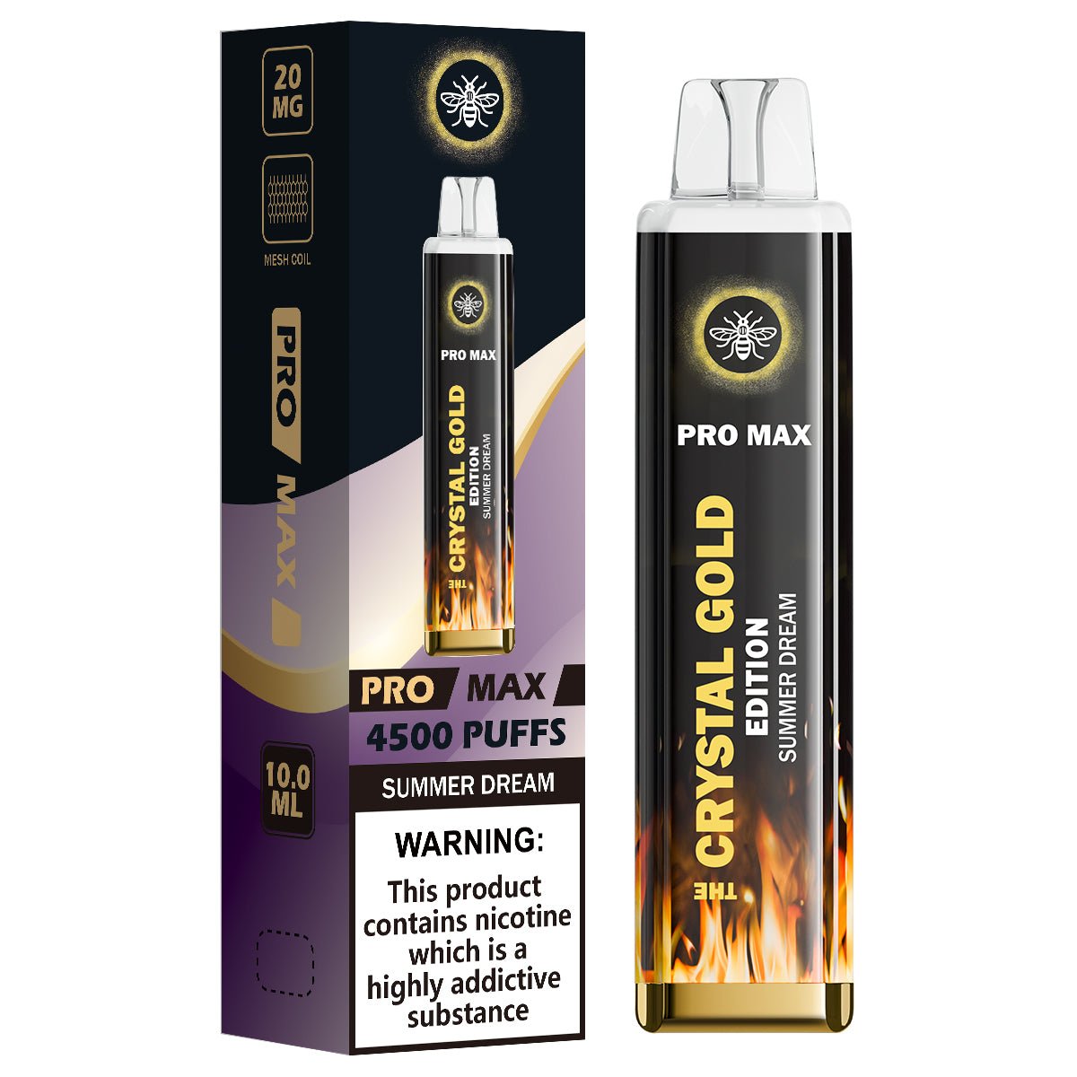 The Crystal Pro Max Gold Edition 4500 Puffs Disposable Vape Device - Vape Villa