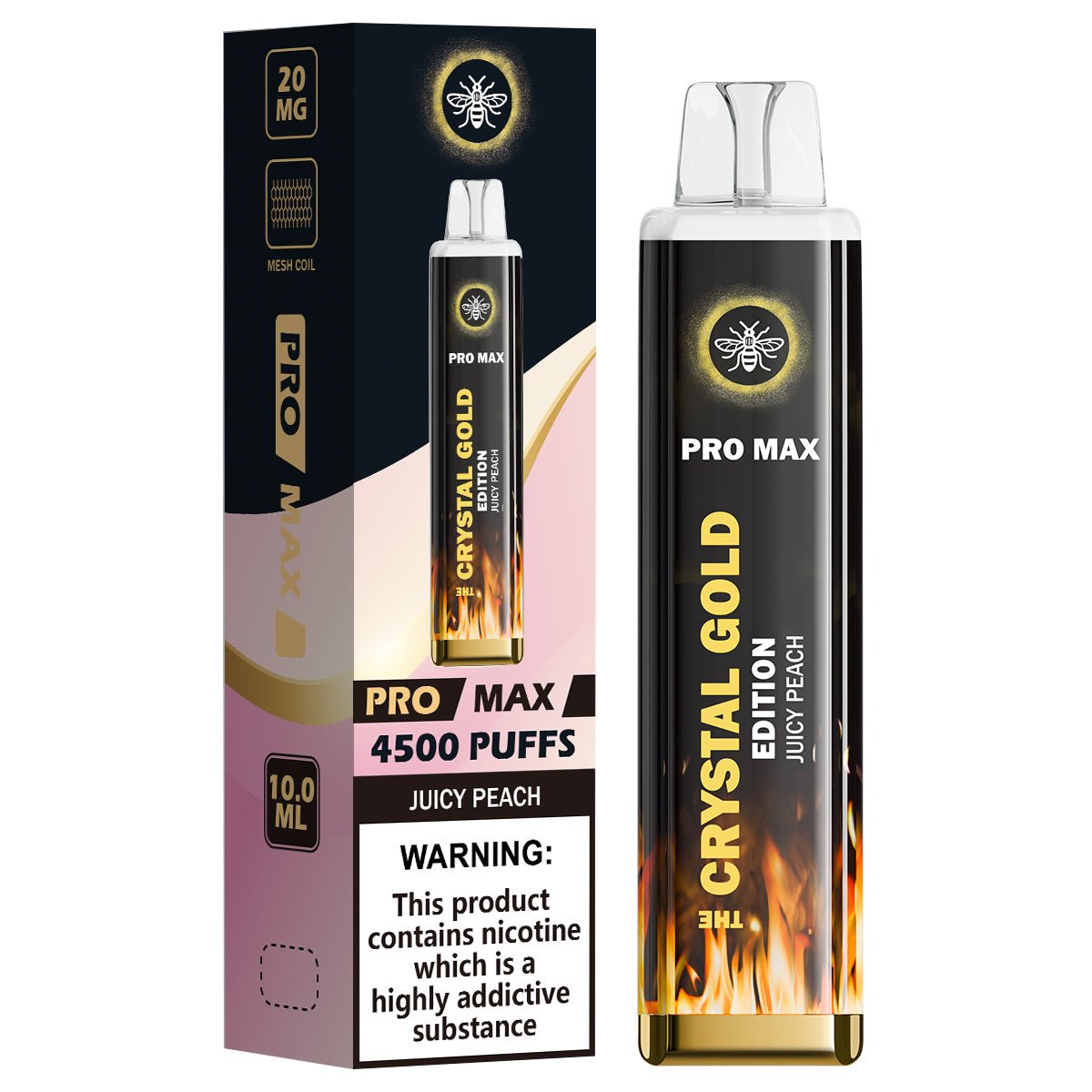 The Crystal Pro Max Gold Edition 4500 Puffs Disposable Vape Device - Vape Villa