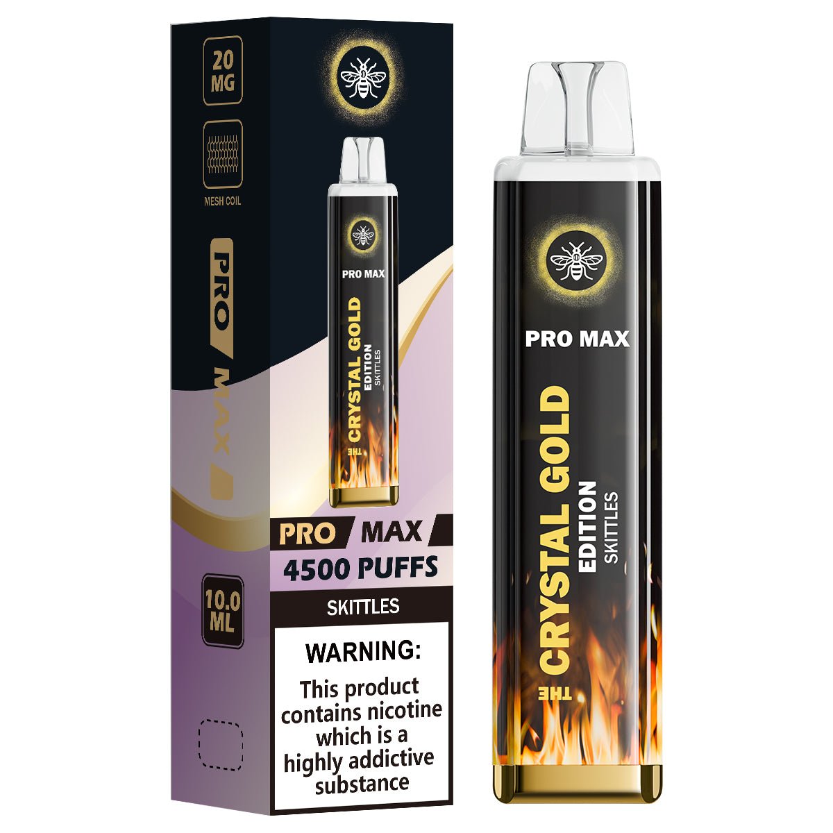 The Crystal Pro Max Gold Edition 4500 Puffs Disposable Vape Device - Vape Villa