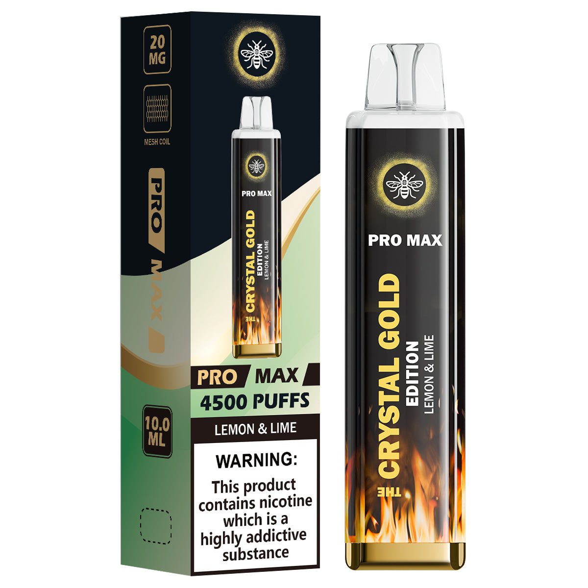 The Crystal Pro Max Gold Edition 4500 Puffs Disposable Vape Device - Vape Villa