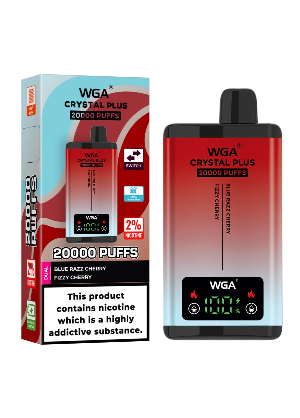 WGA Crystal Plus 20000 Puffs Disposable Vape Box of 10 - Vape Villa