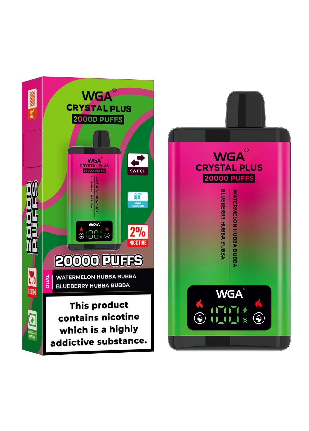 WGA Crystal Plus 20000 Puffs Disposable Vape Box of 10 - Vape Villa