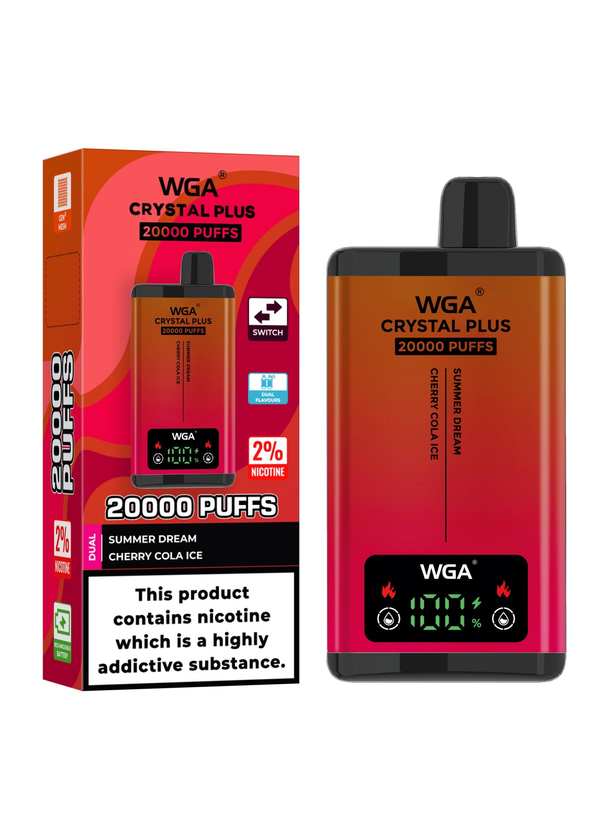 WGA Crystal Plus 20000 Puffs Disposable Vape - Vape Villa