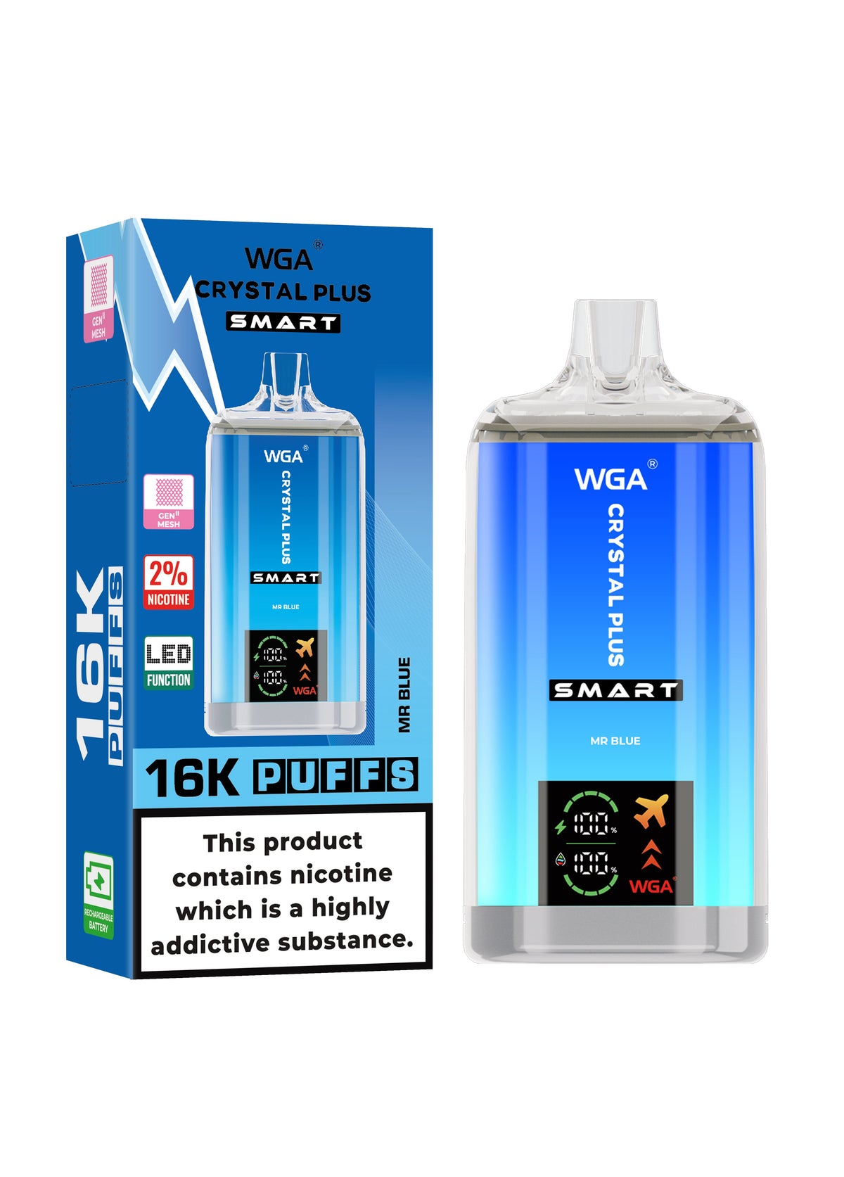 WGA Crystal Plus Smart 16000 Puffs Disposable Vape Box of 10 - Vape Villa