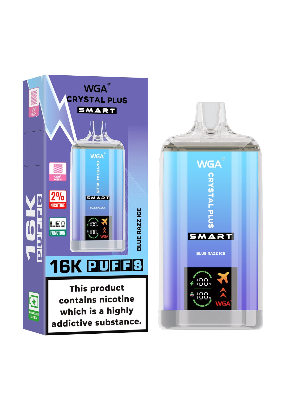 WGA Crystal Plus Smart 16000 Puffs Disposable Vape Box of 10 - Vape Villa