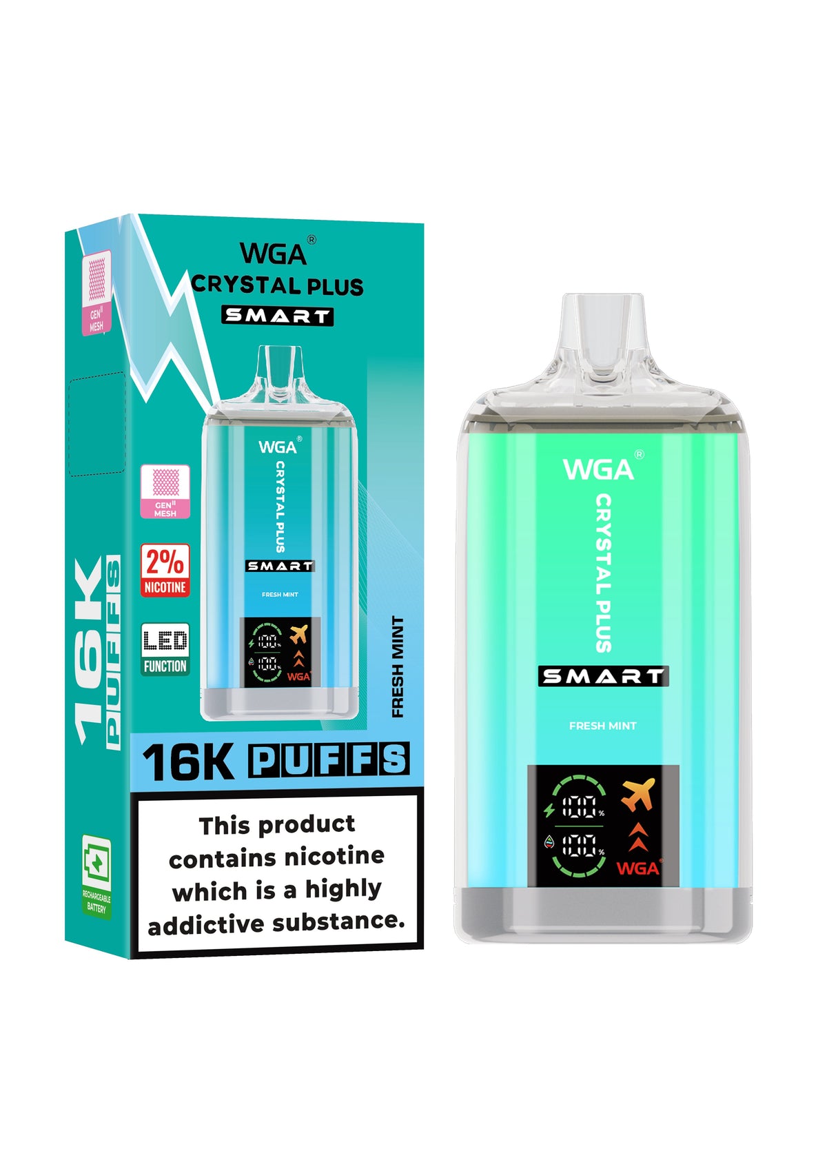 WGA Crystal Plus Smart 16000 Puffs Disposable Vape Box of 10 - Vape Villa