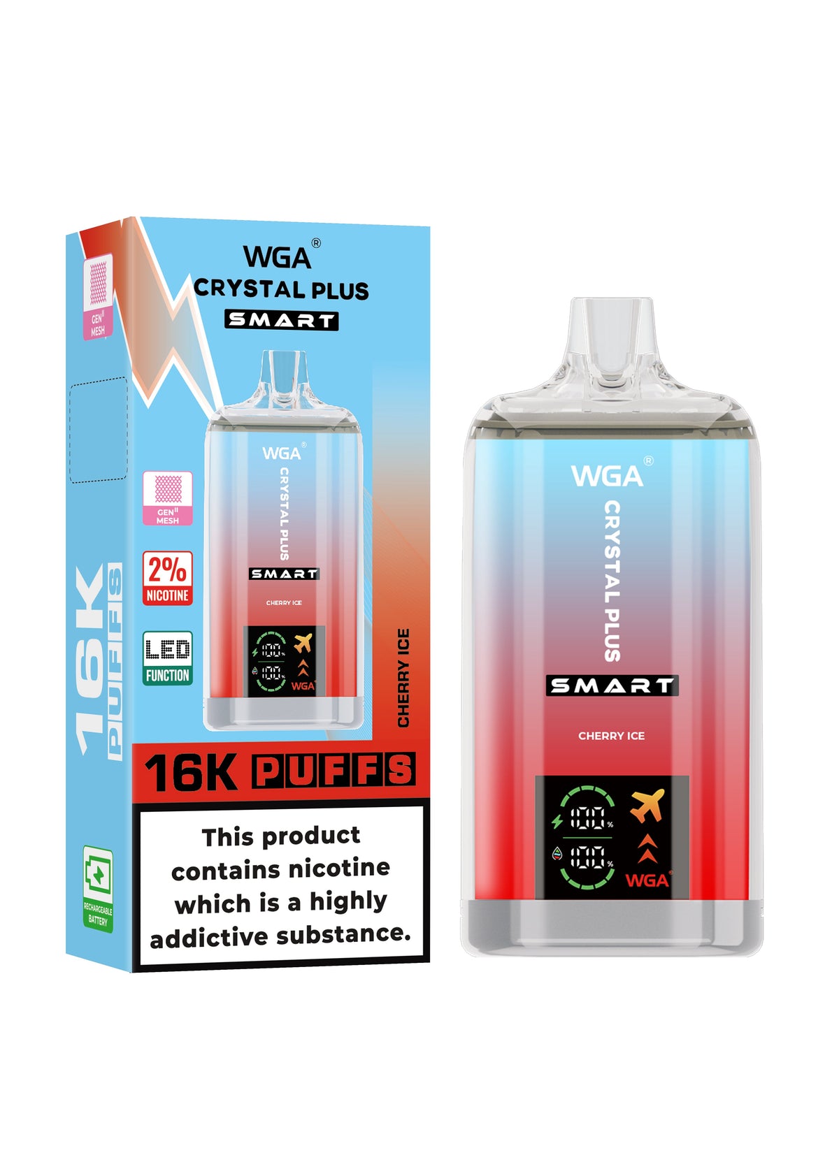 WGA Crystal Plus Smart 16000 Puffs Disposable Vape Box of 10 - Vape Villa