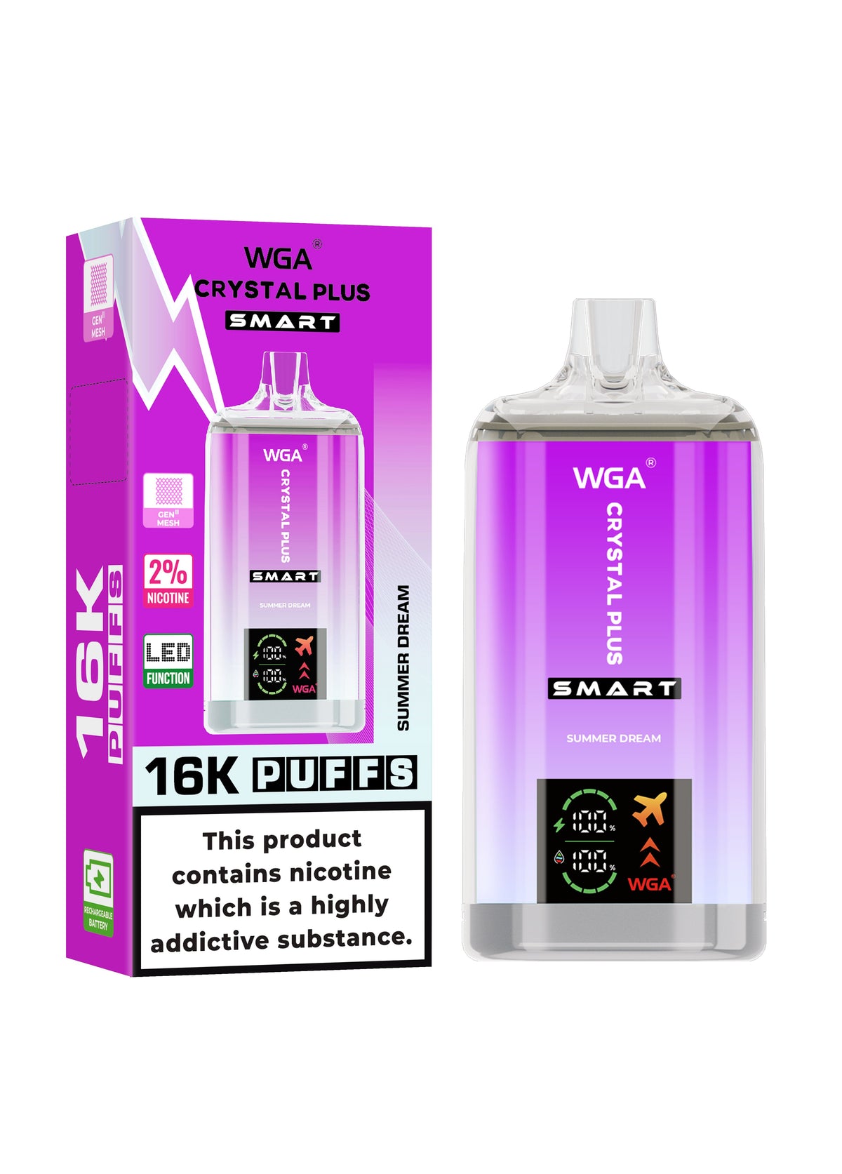 WGA Crystal Plus Smart 16000 Puffs Disposable Vape Box of 10 - Vape Villa