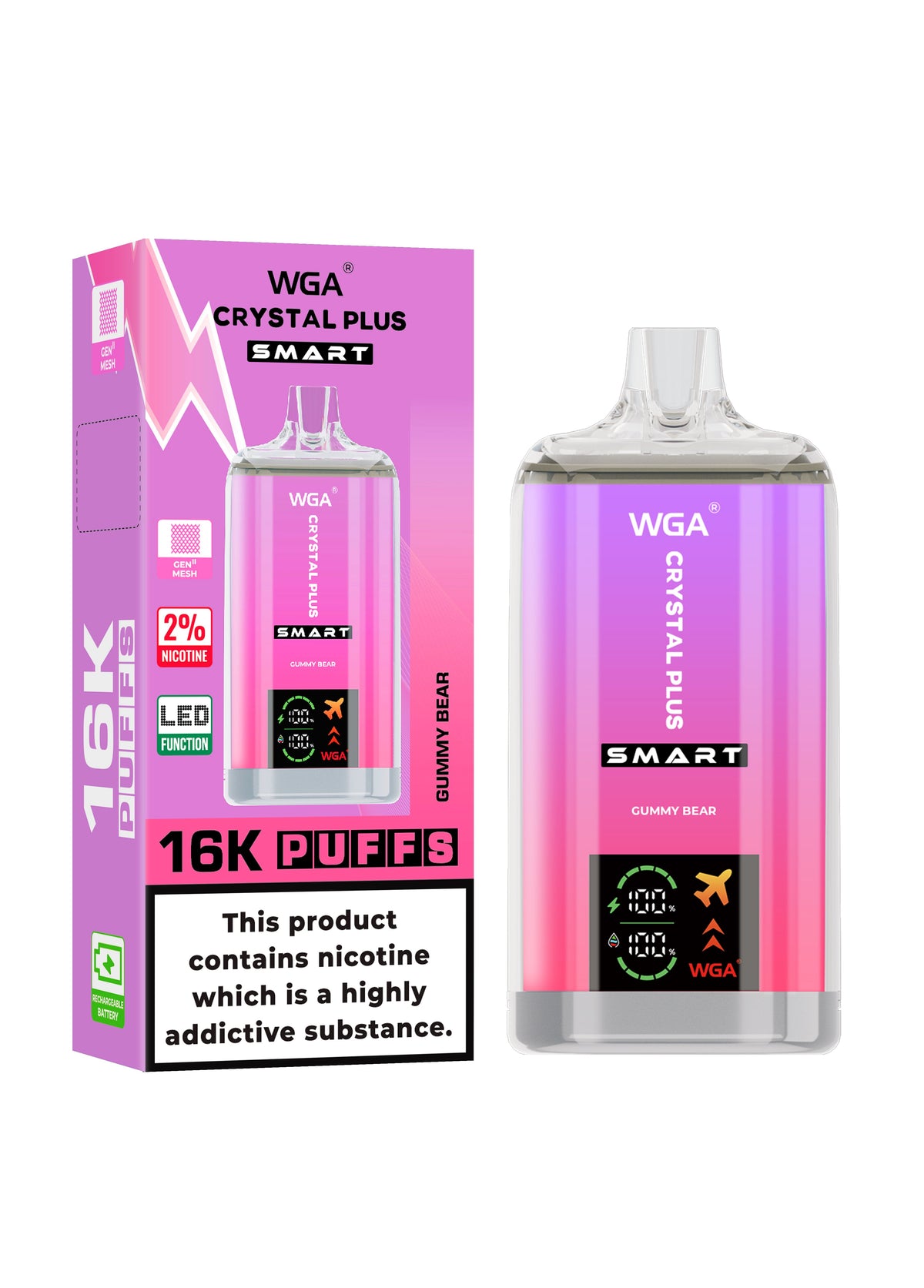 WGA Crystal Plus Smart 16000 Puffs Disposable Vape Box of 10 - Vape Villa