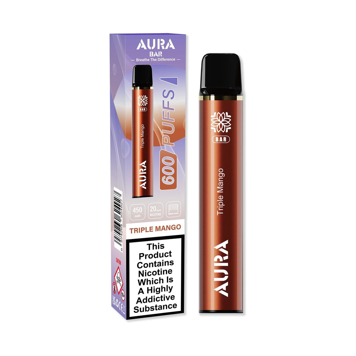 Aura Bar 600 Puffs Disposbale Vape Pod Box of 10 - Vape Villa