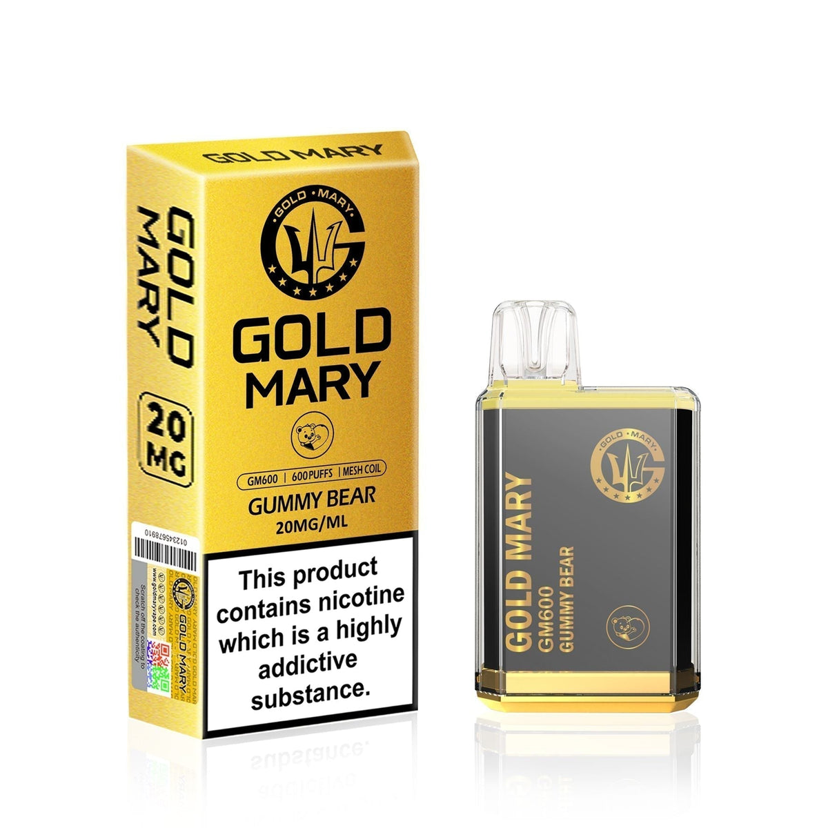Gold Mary GM600 Disposable Vape Puff Bar Pod - Vape Villa