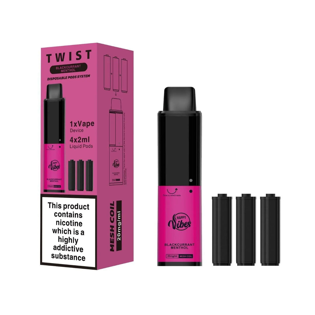 Happy Vibes Twist 2400 Disposable Vape Pod Kit - Vape Villa