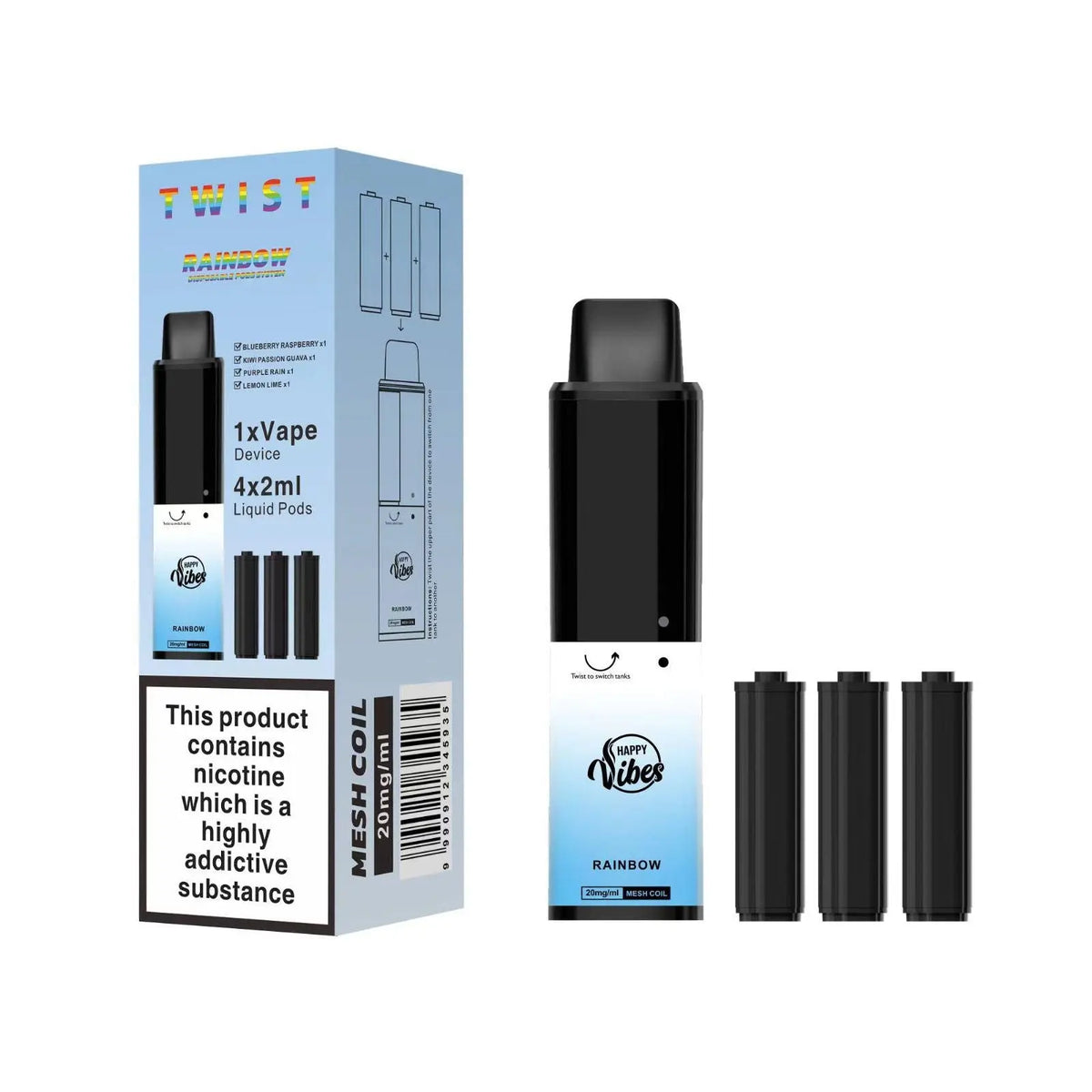 Happy Vibes Twist 2400 Disposable Vape Pod Kit - Vape Villa