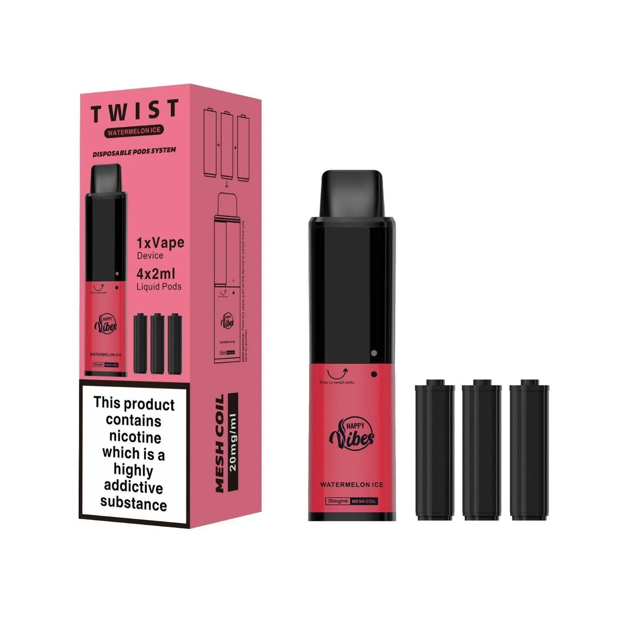 Happy Vibes Twist 2400 Disposable Vape Pod Kit - Vape Villa