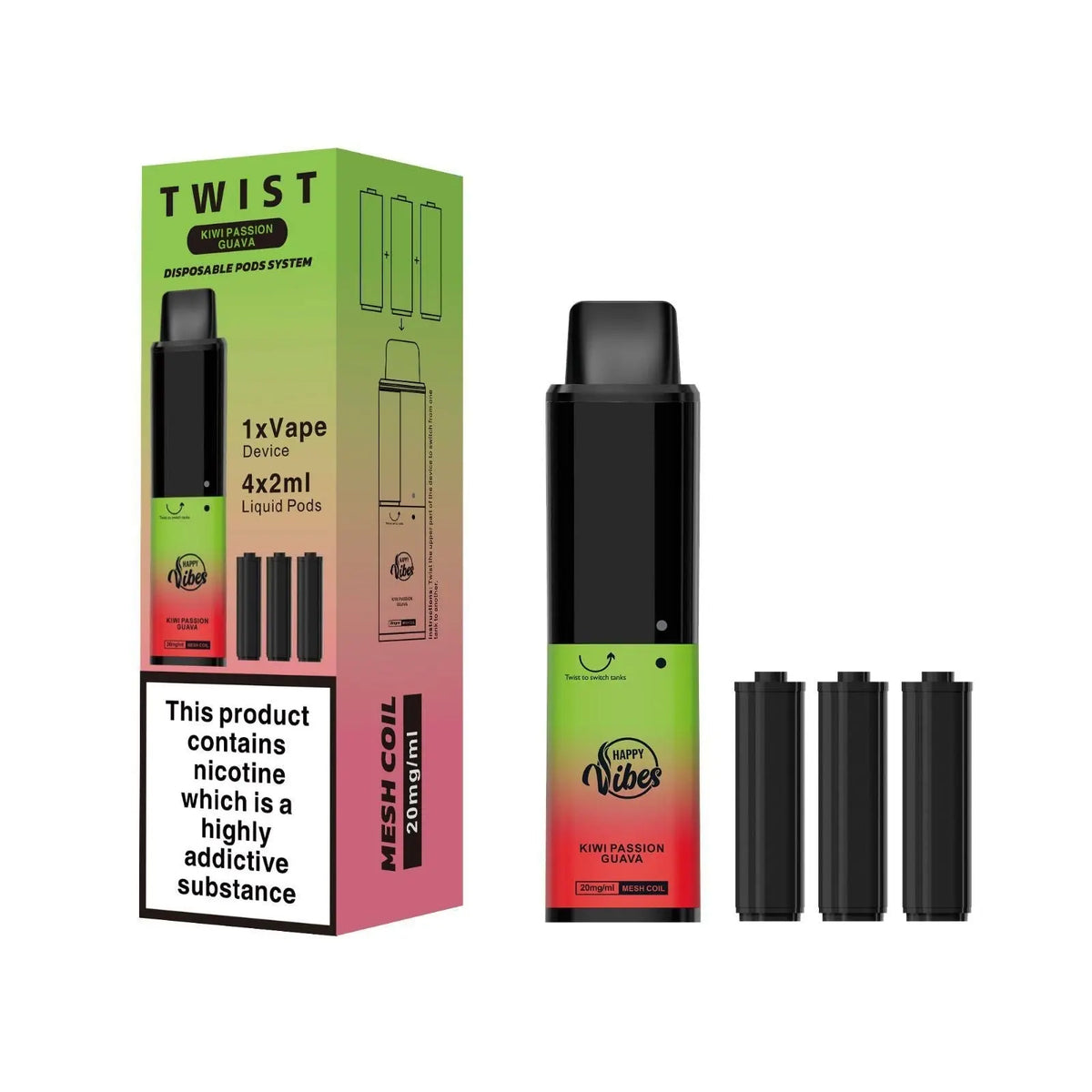 Happy Vibes Twist 2400 Disposable Vape Pod Kit - Vape Villa