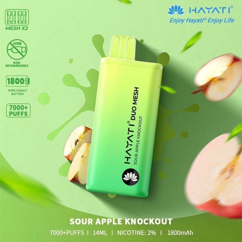 Hayati Duo Mesh 7000 Disposable Vape Puff Bar Pod Box of 10 - Vape Villa