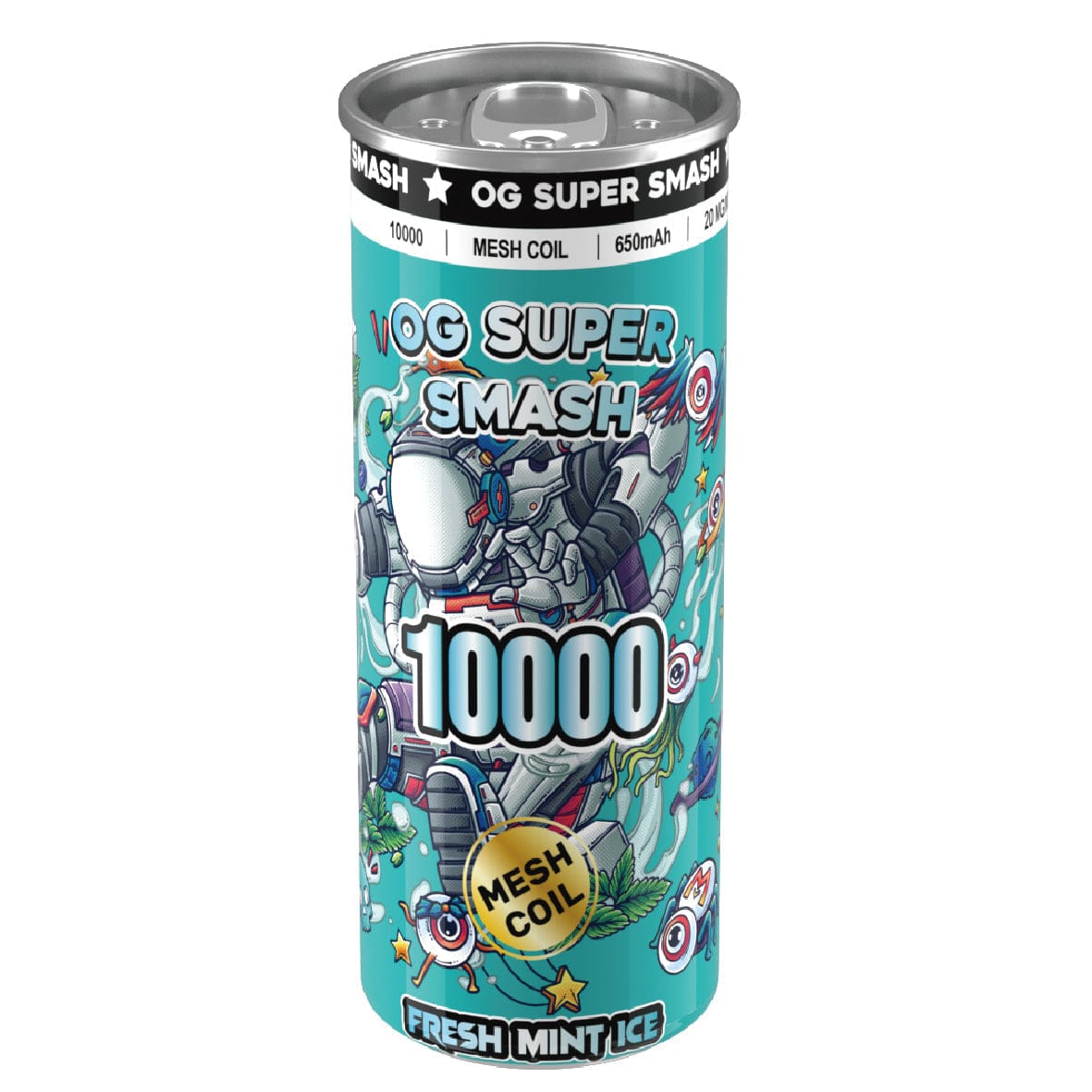 OG Super Smash 10000 Puffs Disposable Vape Pod - Wolfvapes.co.uk-Fresh Mint Ice
