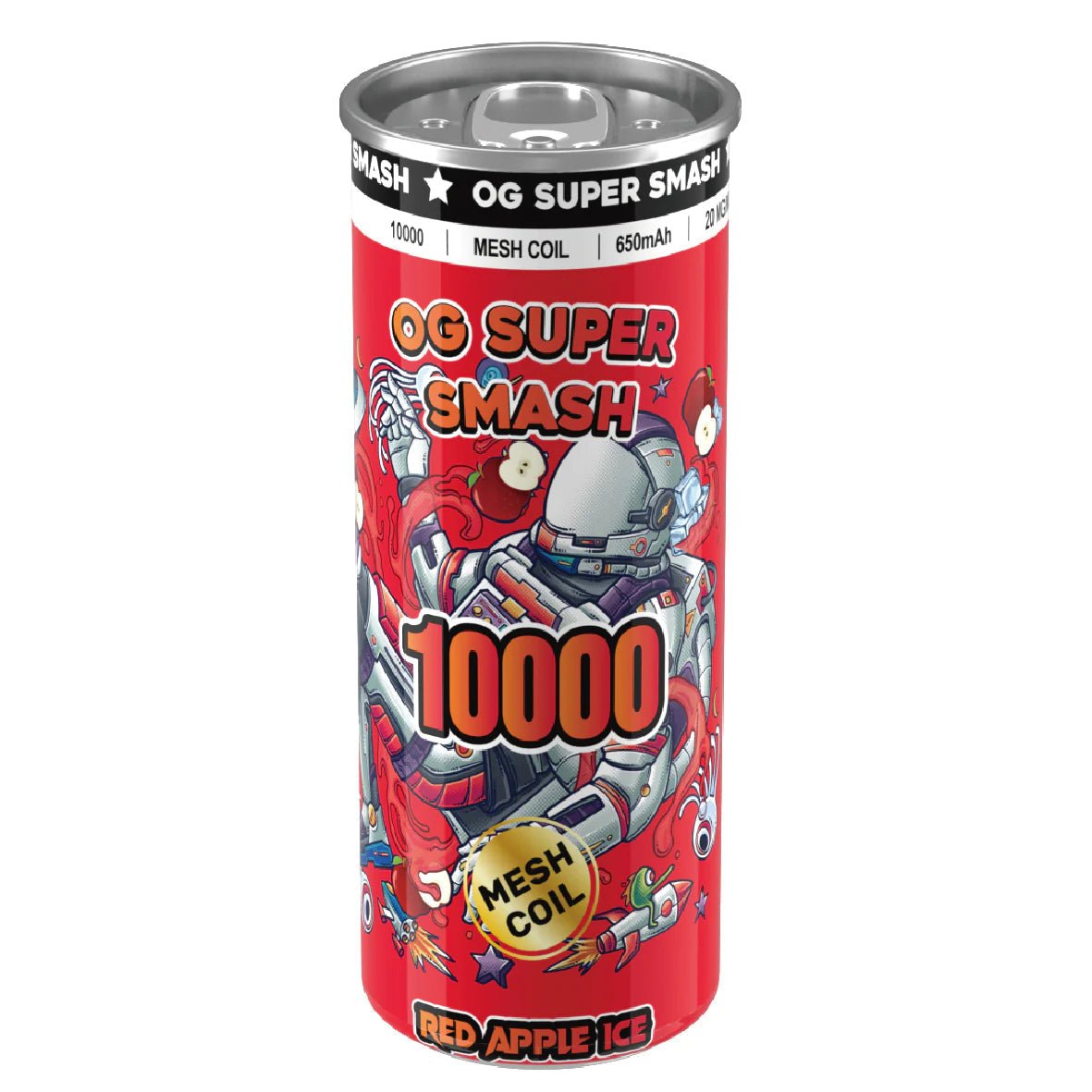 OG Super Smash 10000 Puffs Disposable Vape Pod - Wolfvapes.co.uk-Red Apple Ice