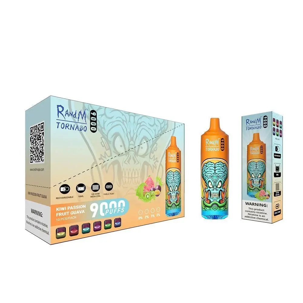 RandM Tornado 9000 Puffs Disposable Vape No Nicotine - Pack of 10 - Vape Villa