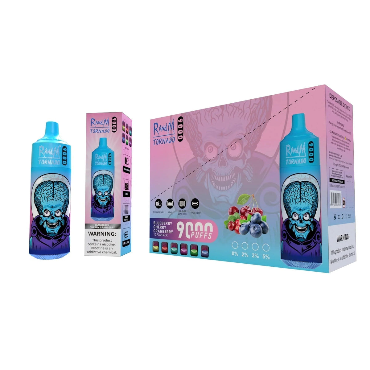 RandM Tornado 9000 Puffs Disposable Vape No Nicotine - Vape Villa